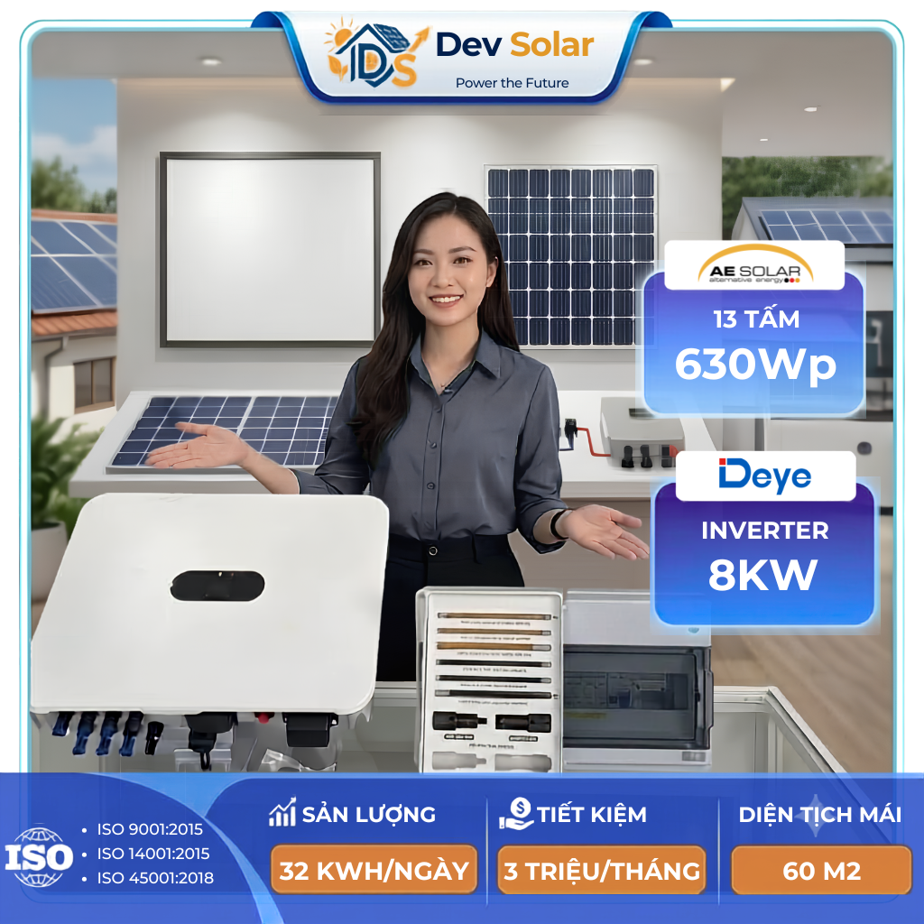 Hệ Hòa lưới 8kWp (Không lưu trữ)