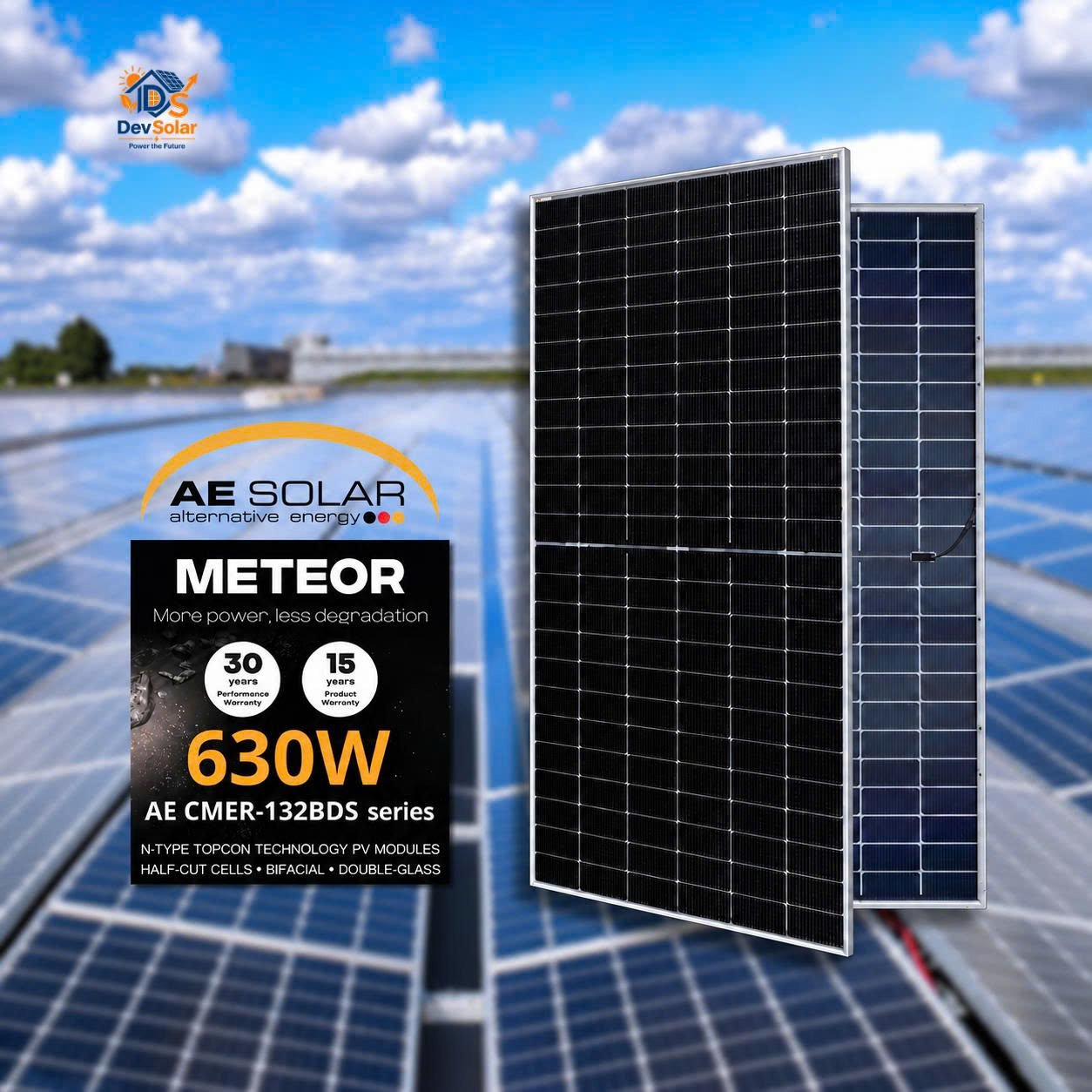 Tấm pin năng lượng mặt trời AE Solar 630W